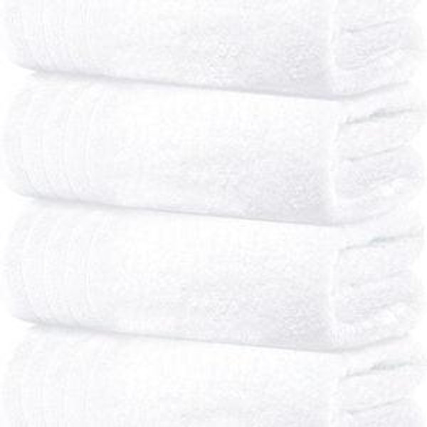 Tens Towels Pack of 4 Extra Large Bath Towels 30 x 60 Inches, 100% Cotton, Larger & Lighter Weight, Quicker to Dry, Super Soft and Absorbent, Perfect for Bathroom, White