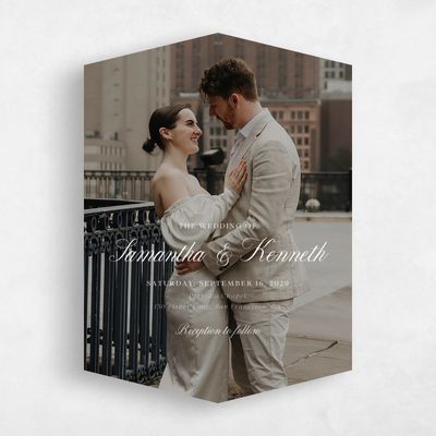 White Diamond Wedding Invitation - Thalia Photo