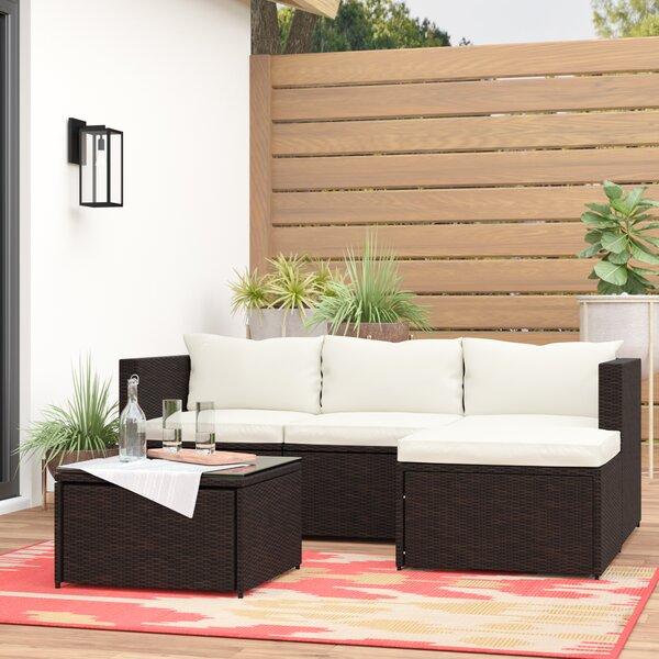 Brennen 5 Piece Rattan Sectional Seating Group
