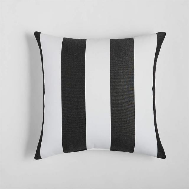 Sunbrella ® Cabana Black Stripe 20"x20" Outdoor Pillow