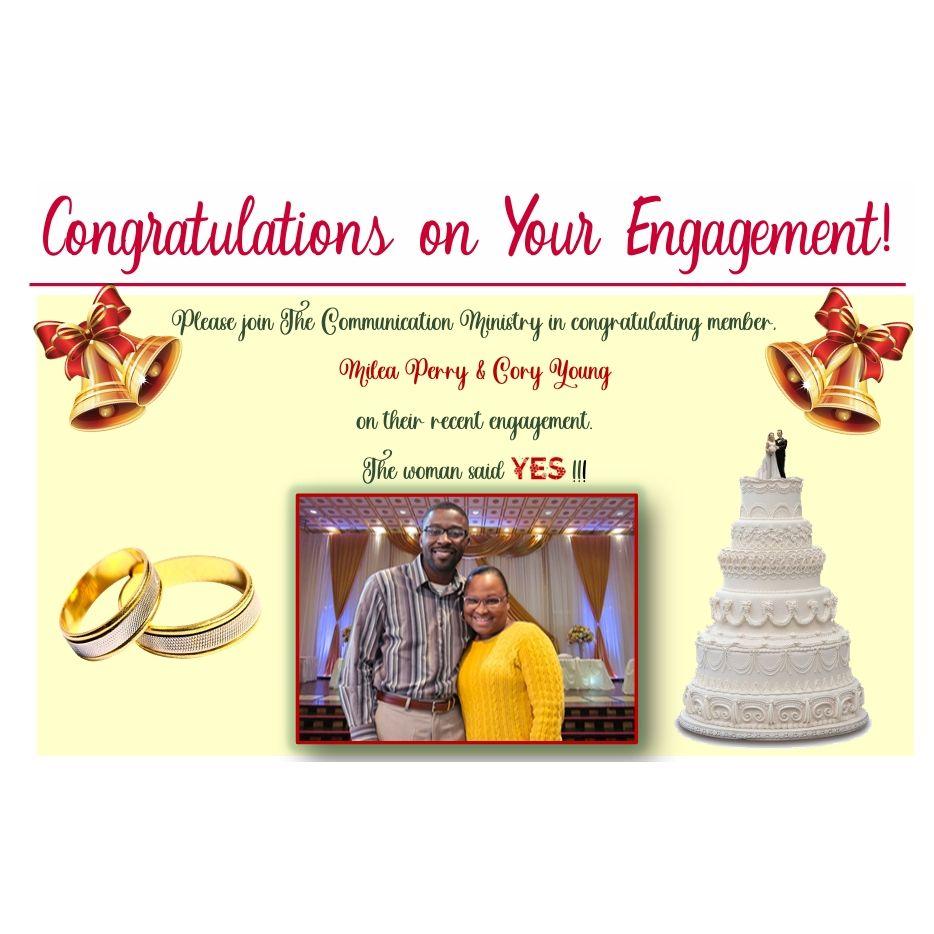 It was so nice for our church to announce our engagement in the church newsletter and to keep us in prayer.