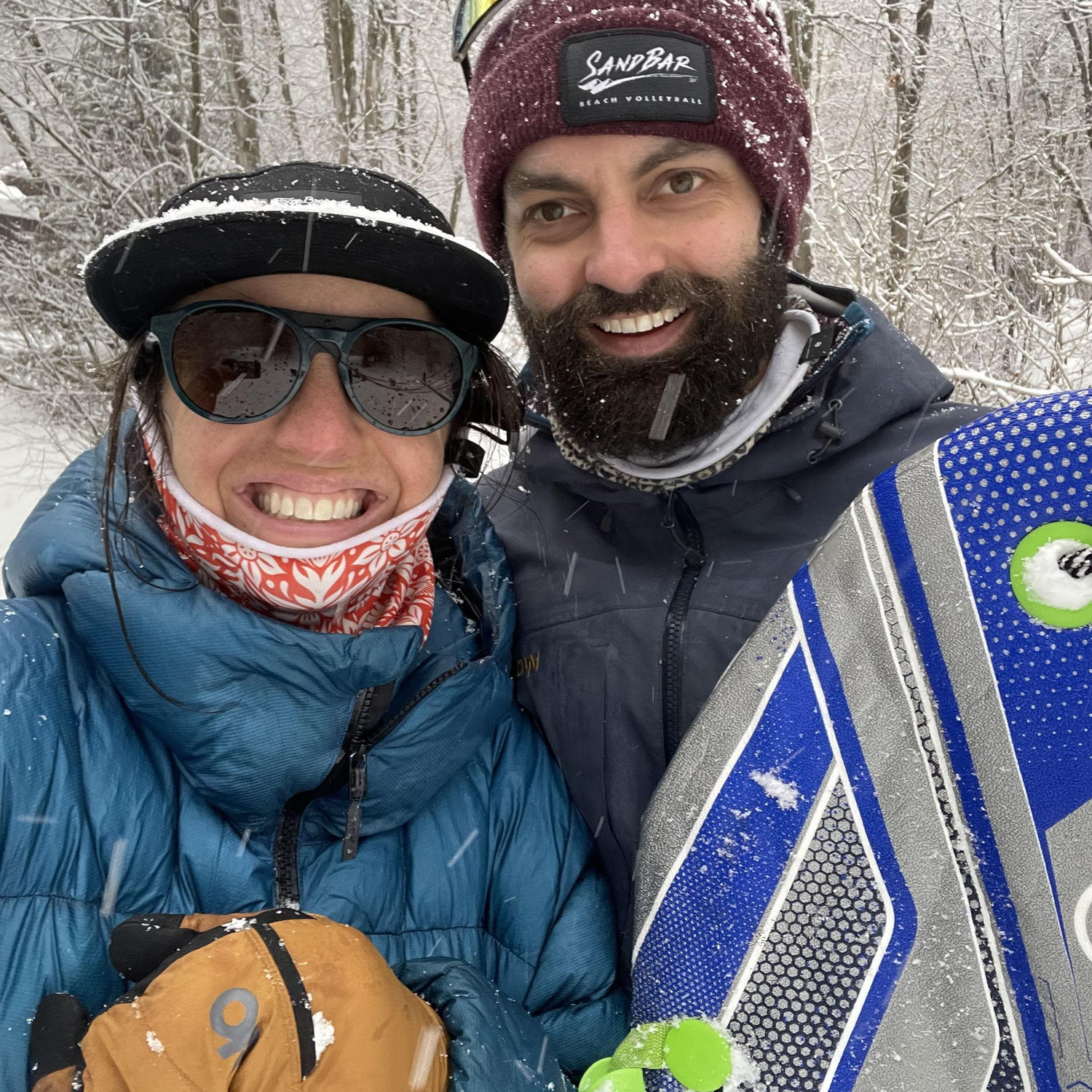This was one of our very early dates, tandem trail sledding in Millcreek. It got a little spicy at times and we laughed the entire way down!