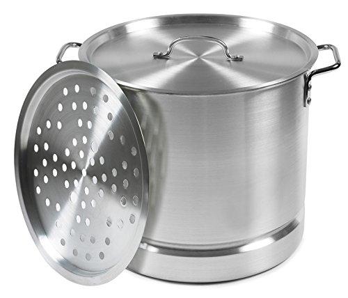 IMUSA USA MEXICANA-30 Aluminum Tamale and Steamer Steamer Pot 32-Quart, Silver