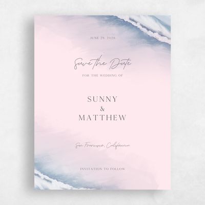 Light Pink Wedding Save the Date - Clearwater Portrait