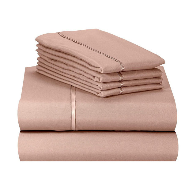 LuxClub 4 PC Pearl Pink Queen Silky Soft Cooling Deep Pocket Performance Sheet Set
