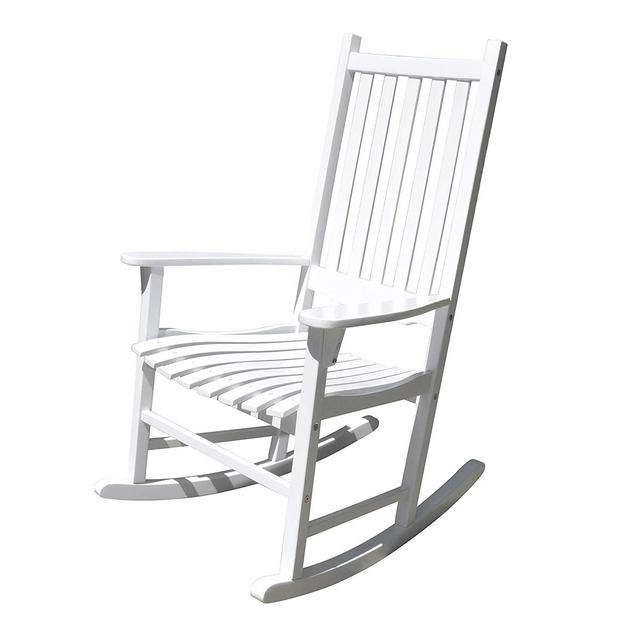 Merry Garden - White Porch Rocker/Rocking Chair Acacia Wood