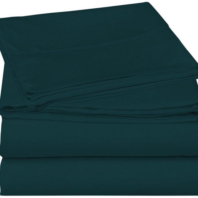 Thread Spread True Luxury 100% Egyptian Cotton - Genuine 1000 Thread Count 4 Piece Sheet Sets - Fits Mattress Upto 18'' Deep Pocket (Queen, Teal)