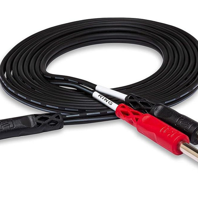 Hosa CMP-159 Stereo Breakout Cable, 3.5 mm TRS to Dual 1/4 Inch TS, 10 Feet