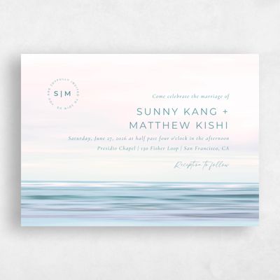 Blue Landscape Wedding Invitation - Dacosta Landscape