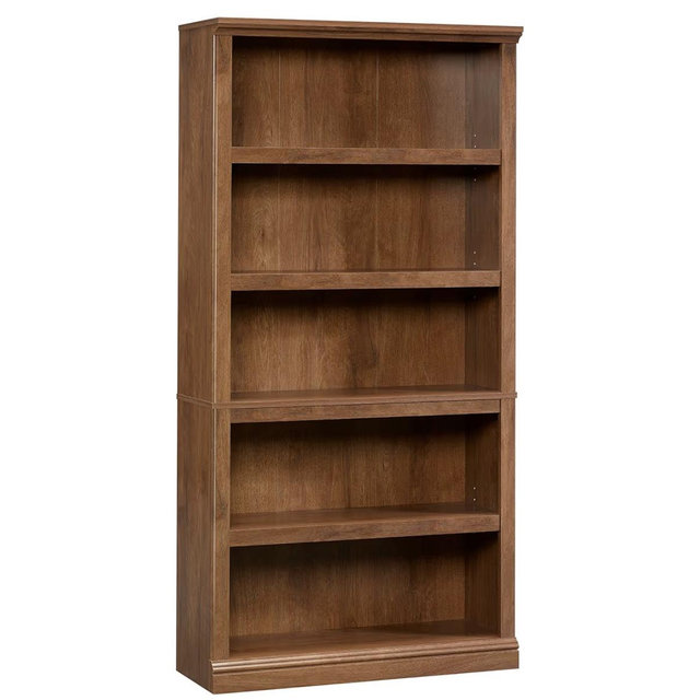 Sauder 5-Shelf Split Bookcase/ Book shelf, Oiled Oak finish
