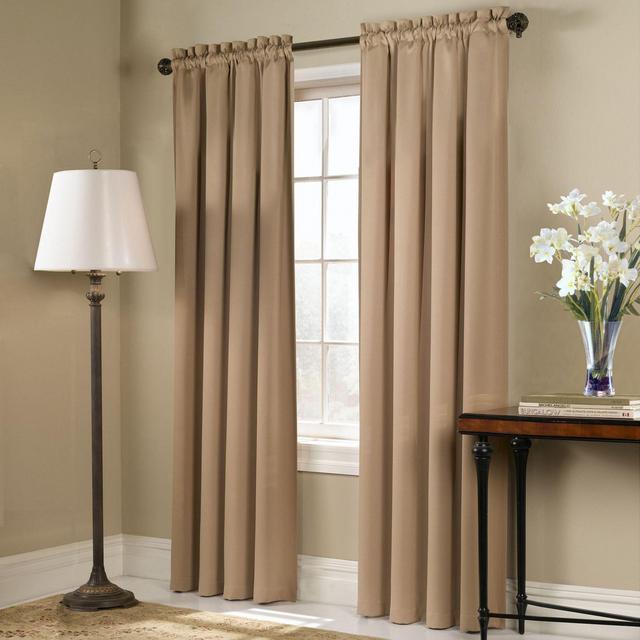 Blackstone 45-Inch Rod Pocket Room Darkening Window Curtain Panel in Gold