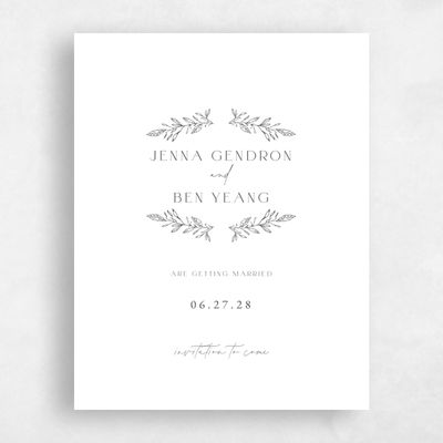 White Wedding Save the Date - Phippsburg Portrait