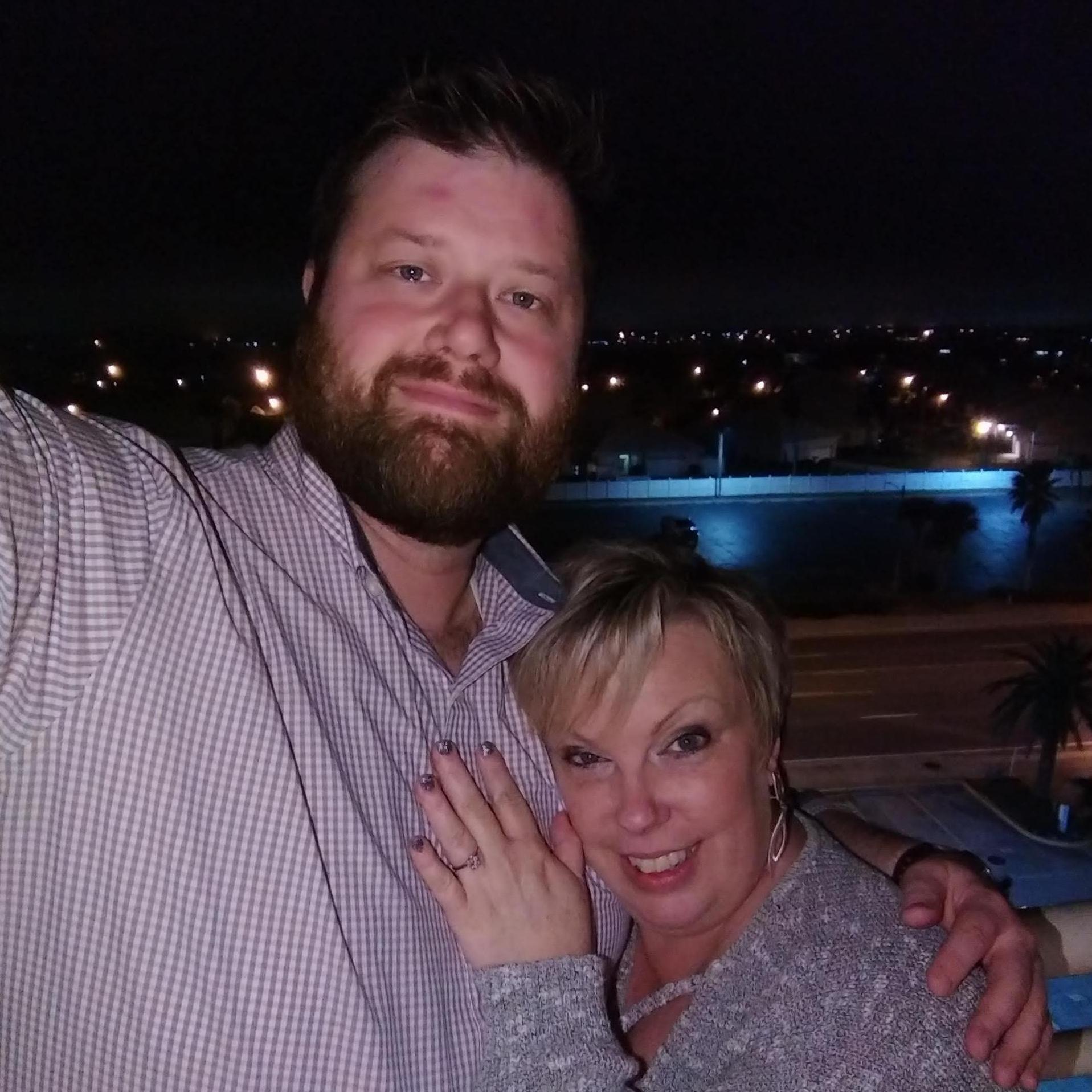 From our balcony at The Shores, the night we got engaged.