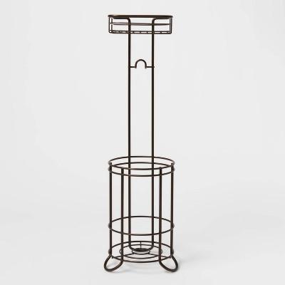 Reserve With Wire Media Shelf Freestanding Toilet Tissue Holder Bronze - Threshold™