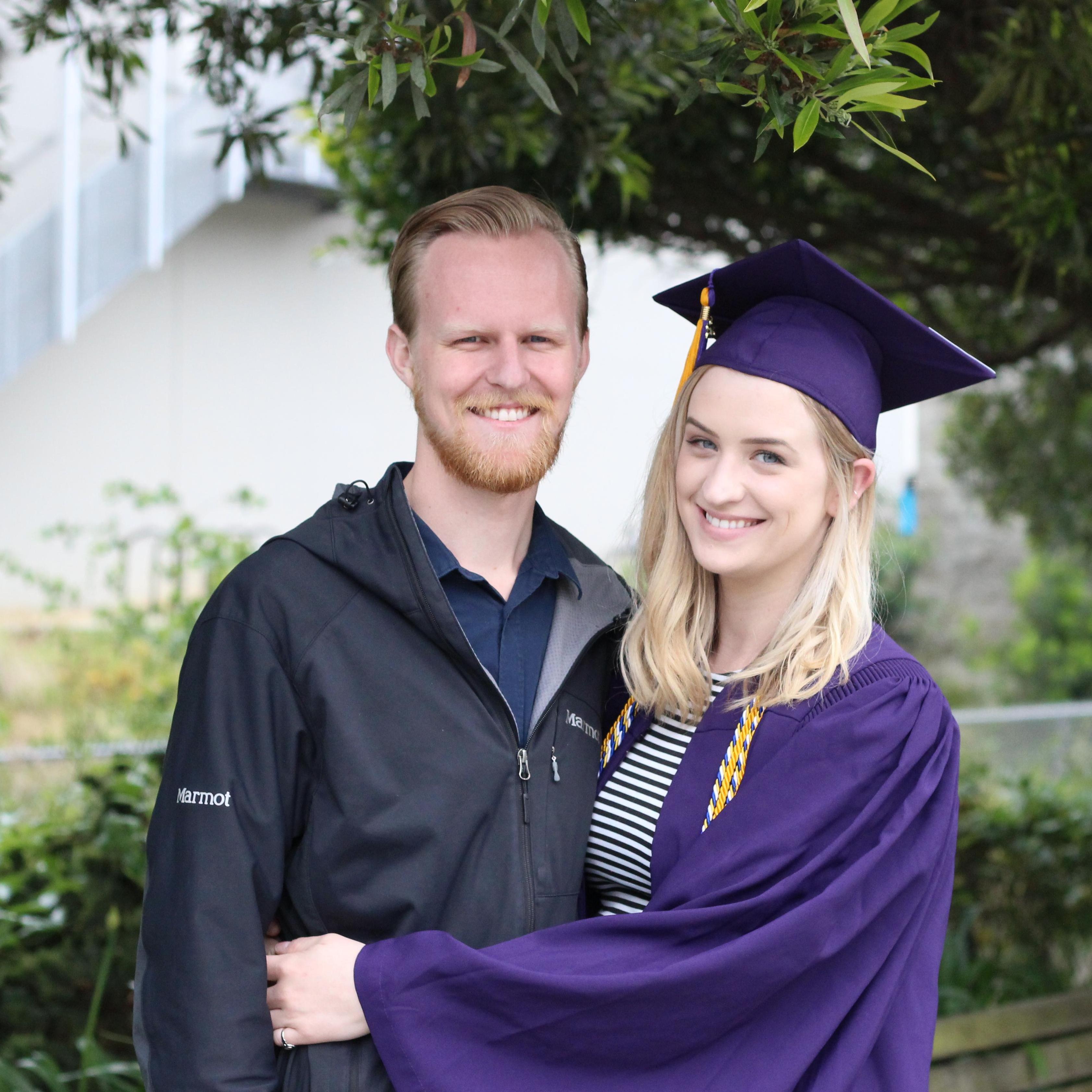 At Kristen's college graduation in 2015! Go Gators?