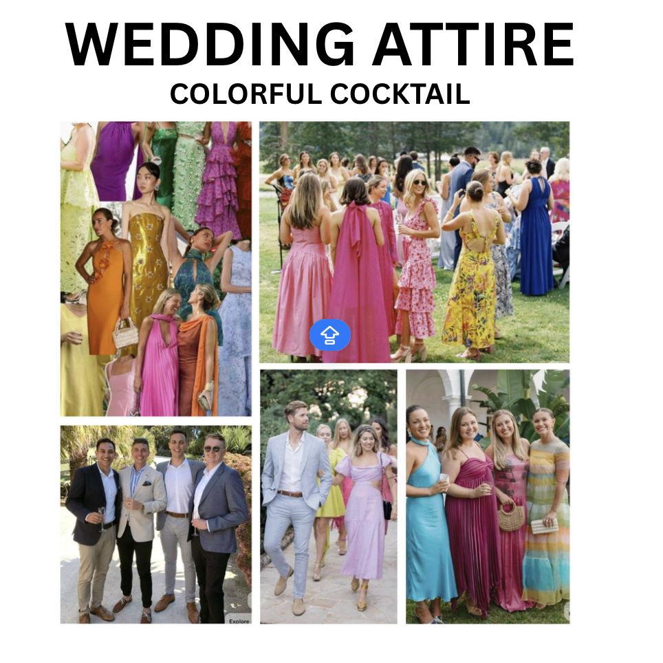 Wedding Attire: Colorful Cocktail Guest Attire