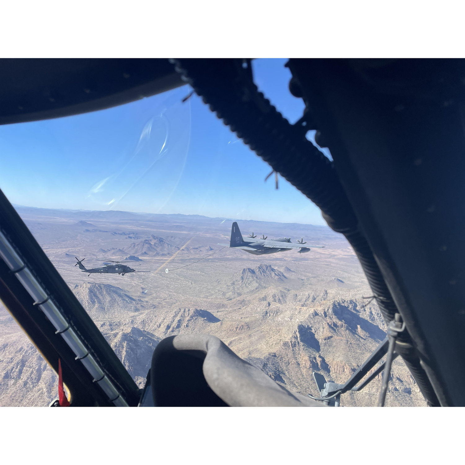 A first and last in one photo - the first time John and Cela flew together on Cela's last Active Duty sortie.