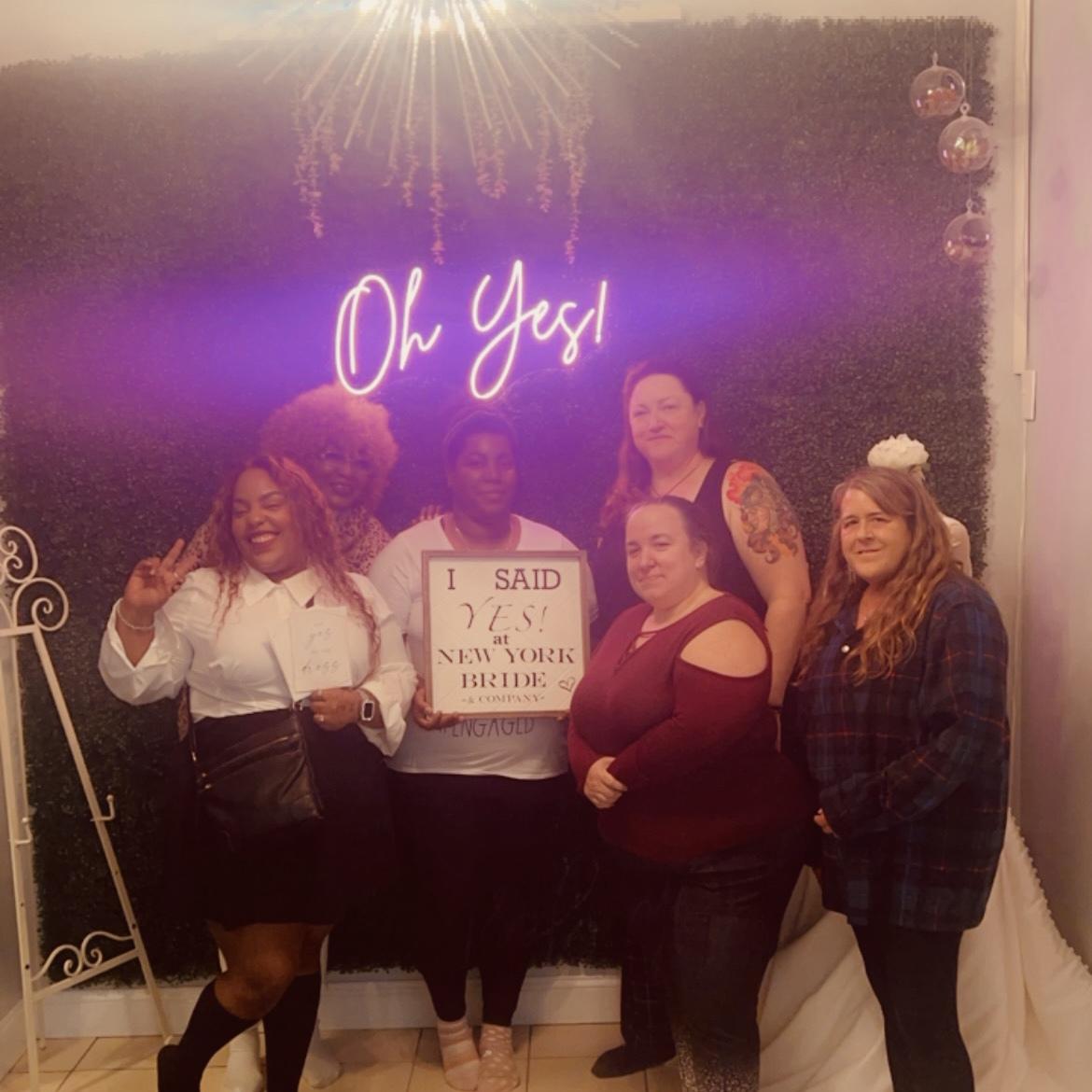 Yes to the dress moment with the Bridal Crew
