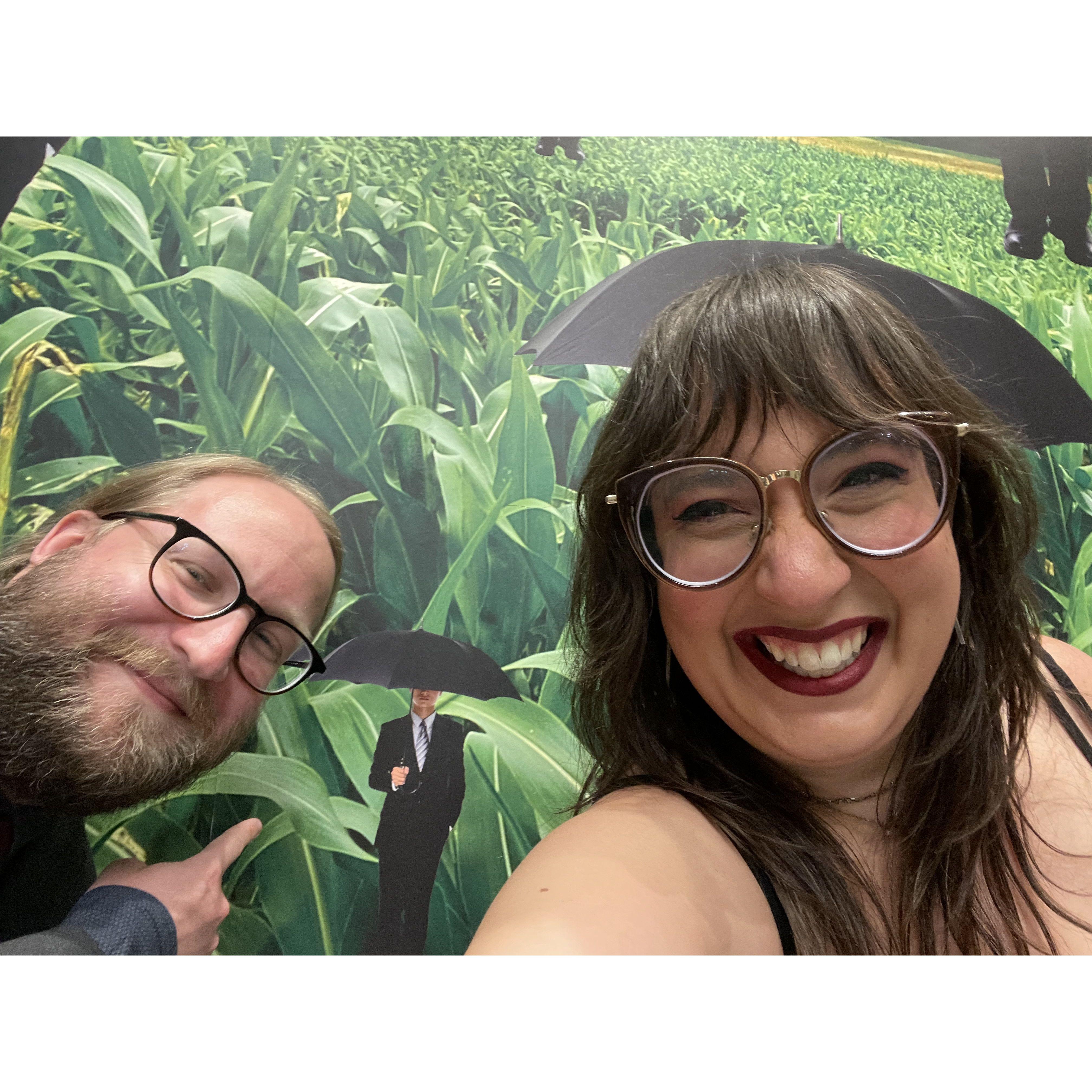 Making friends, in the corn.