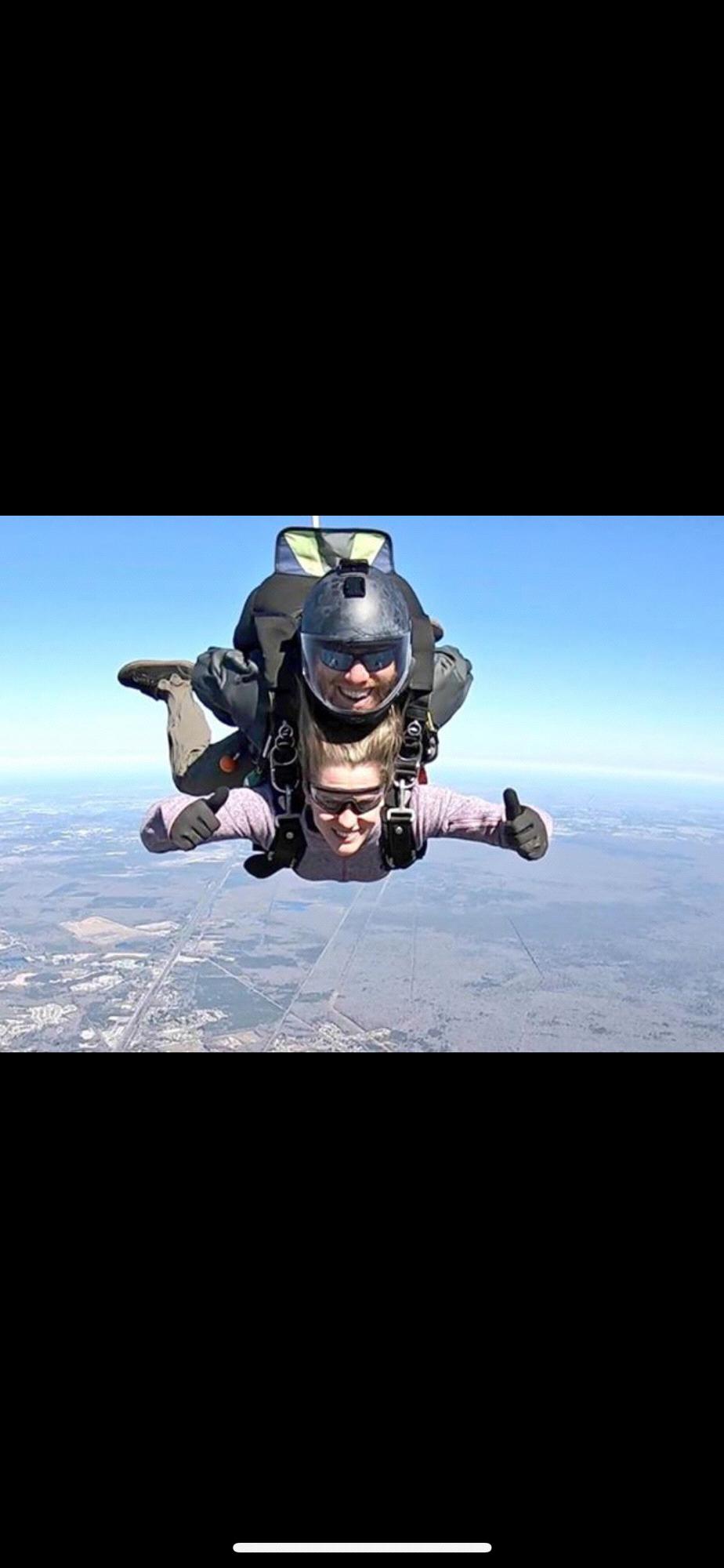 The first time we jumped out of a plane together!
