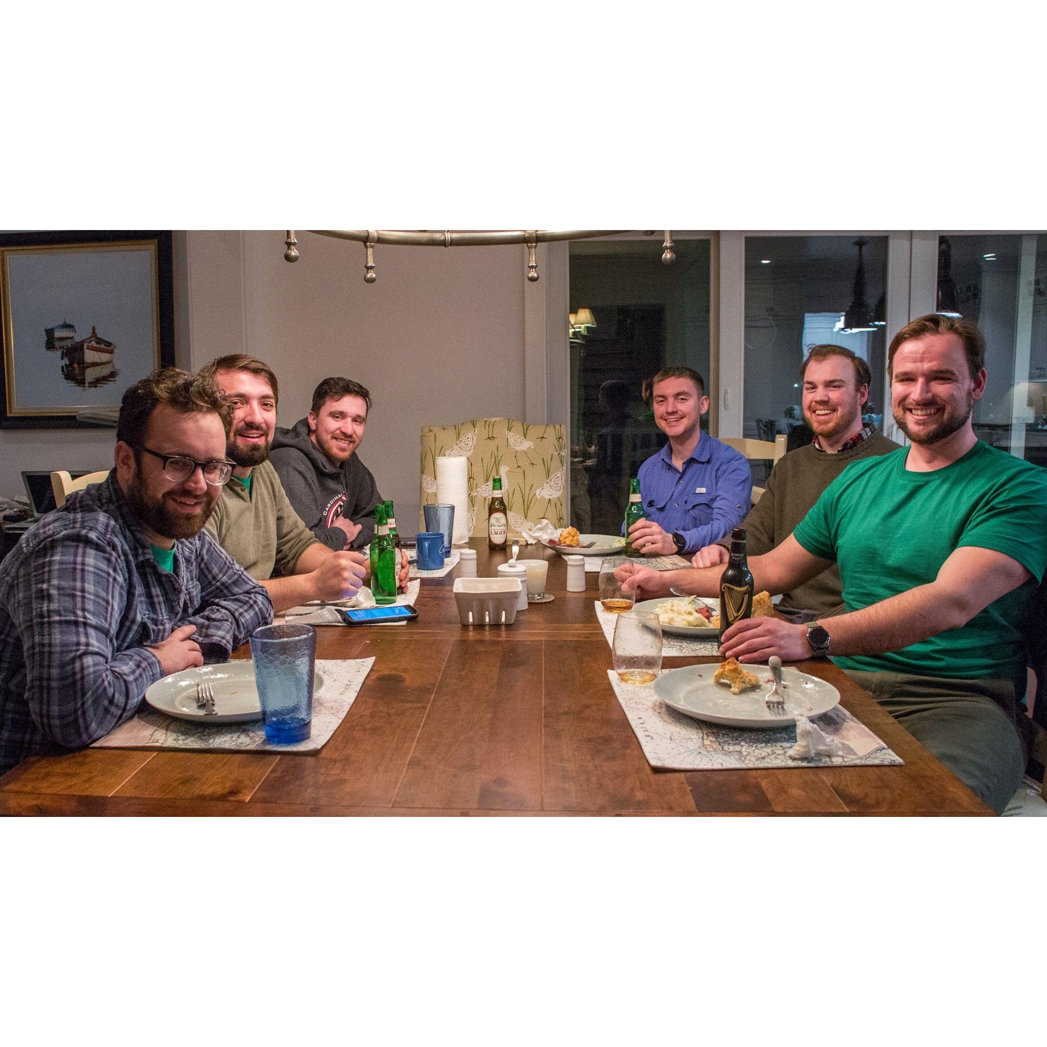 The guys celebrating St. Patrick's Day