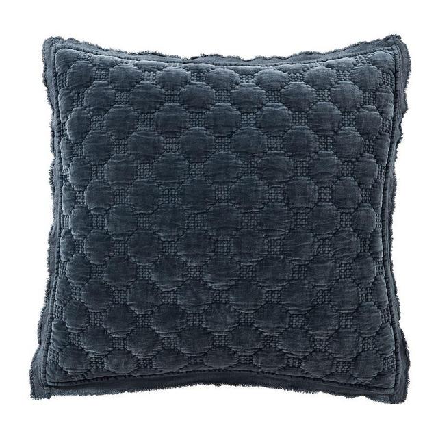 Cobalt Velvet Lattice Quilted Euro Shams, Set of 3