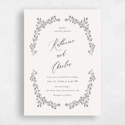 Ebony, Beige Wedding Invitation - Miette Classic