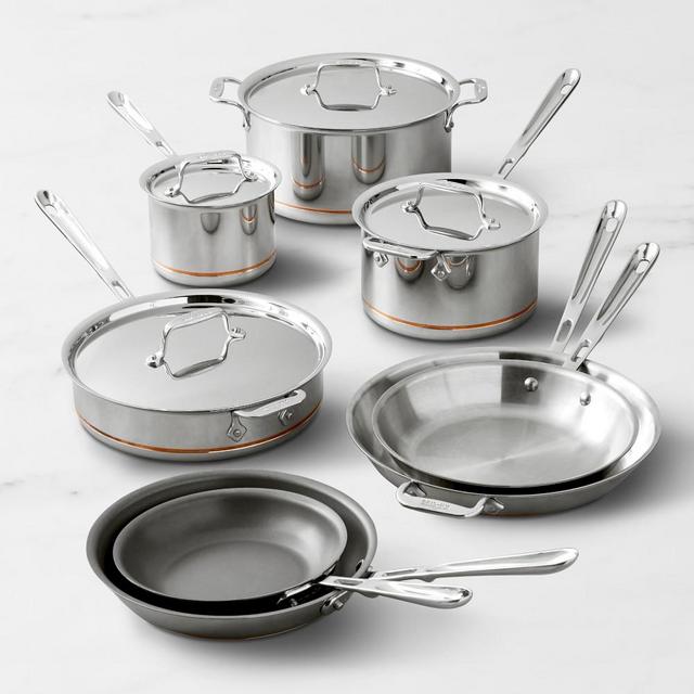 All-Clad Copper Core 10-Piece Cookware Set and Nonstick Fry Pan Set, 8" & 10"