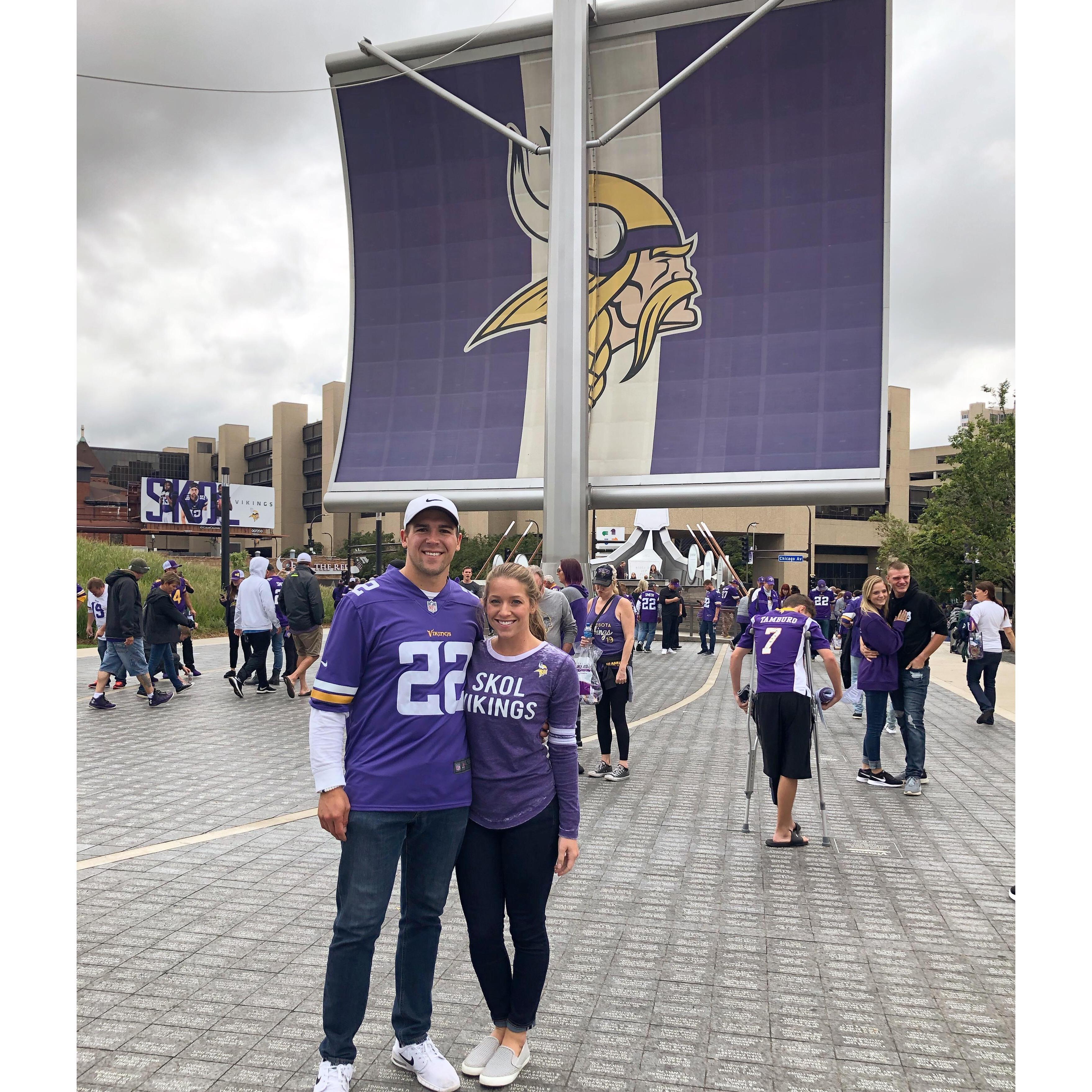 The first Vikings game we went to together in September 2019.