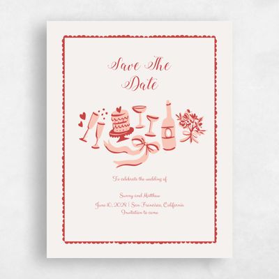 Red Velvet Wedding Save the Date - Remi Portrait