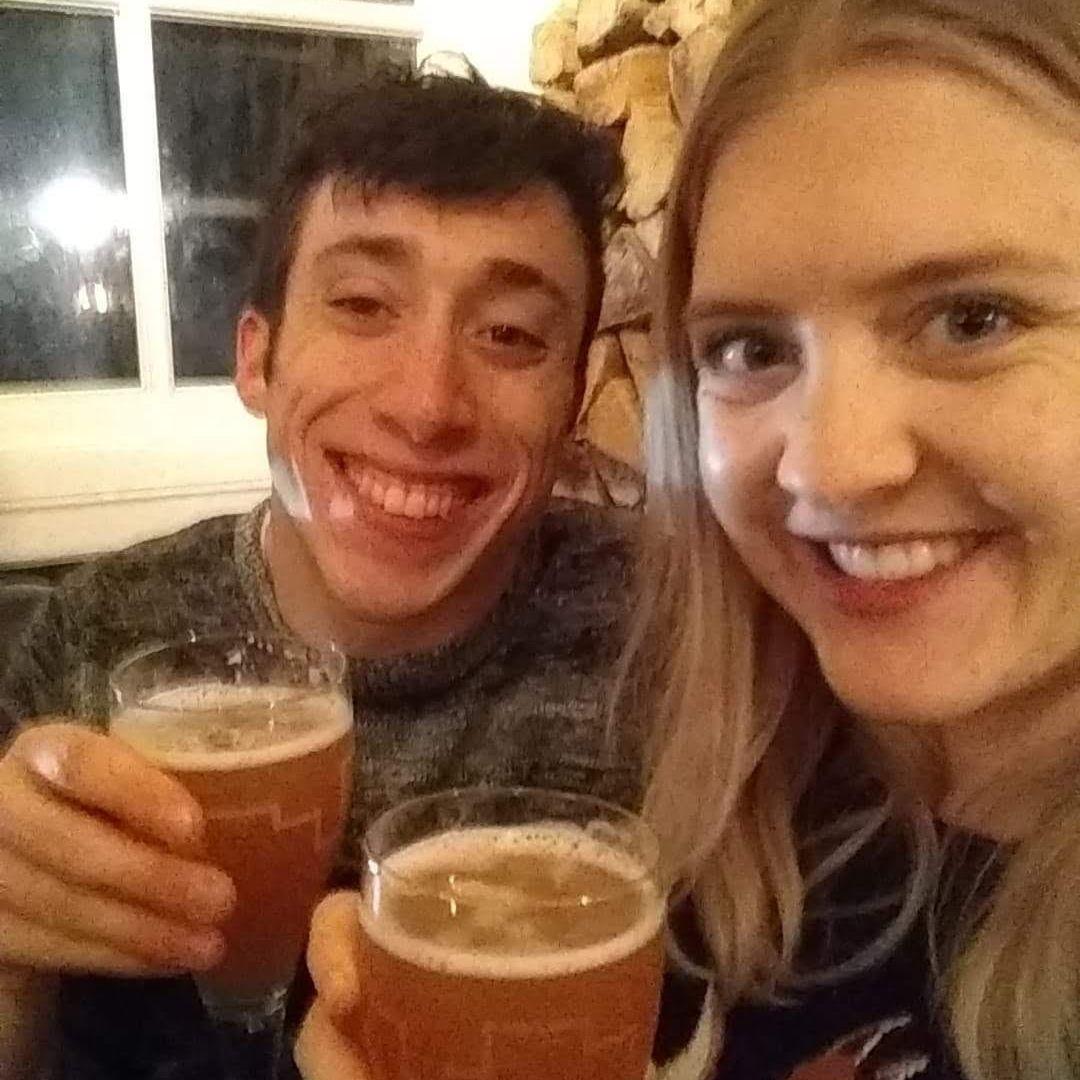 Having a liquid meal in Bruges, Belgium, Dec. 2019