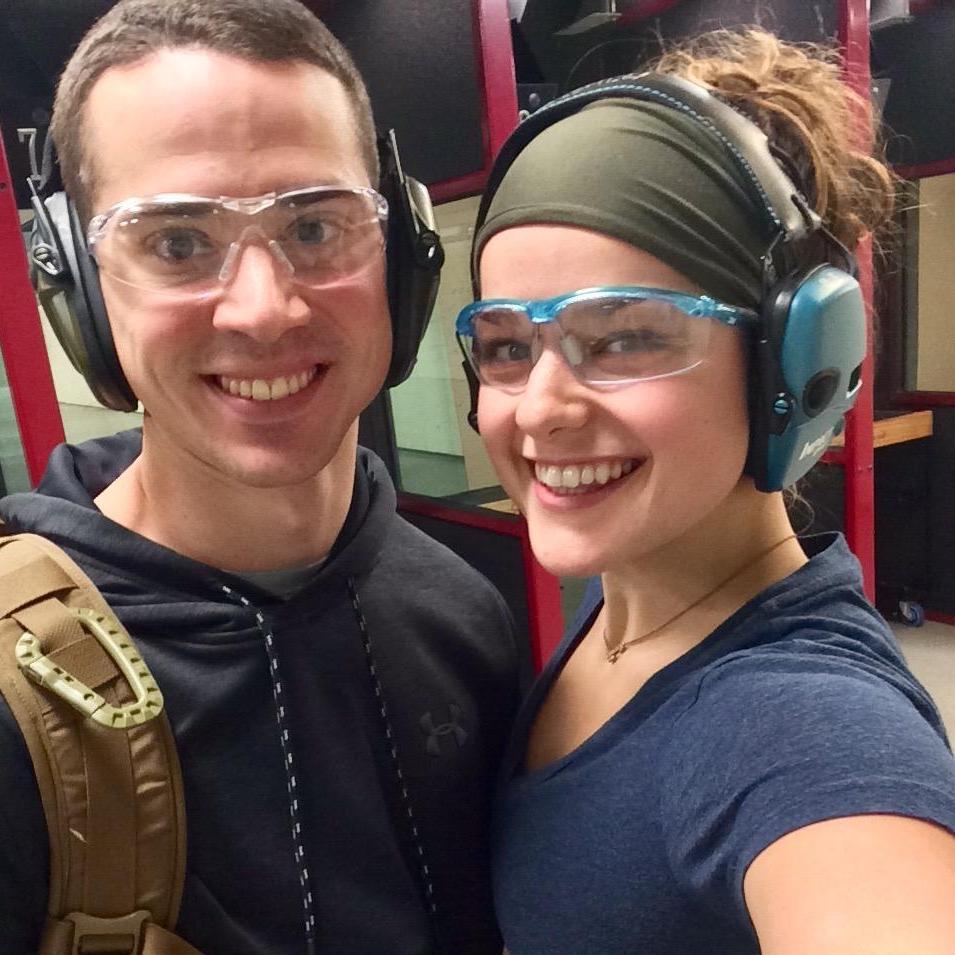 One of our favorite dates - going to the shooting range.