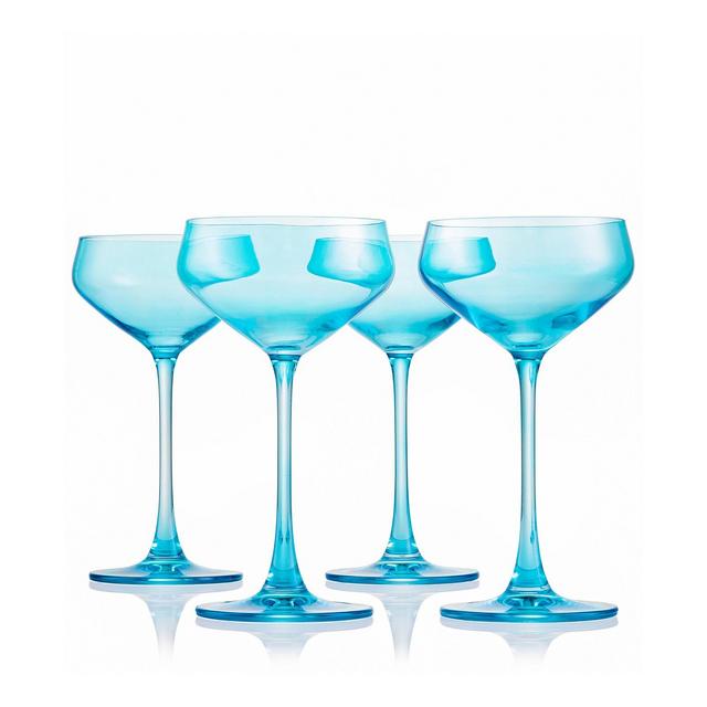 Godinger Sheer Blue Coupes, Set of 4