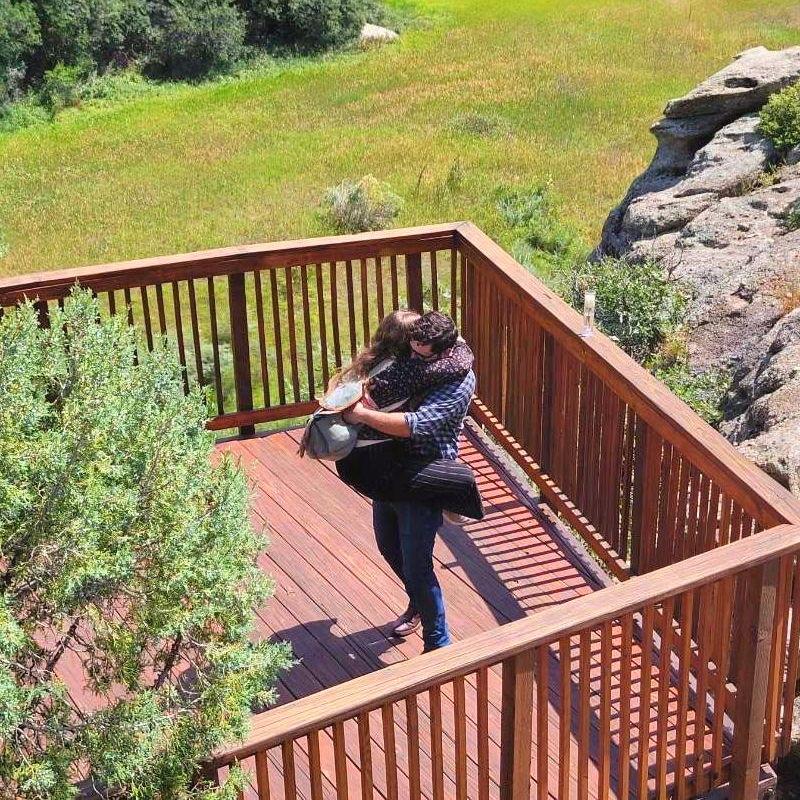 Emily's proposal to Nic at Castlewood Canyon State Park.