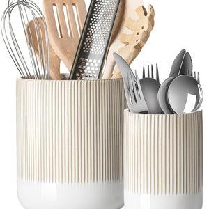 LE TAUCI Utensil Holder Set of 2 (Glaze Arctic White)