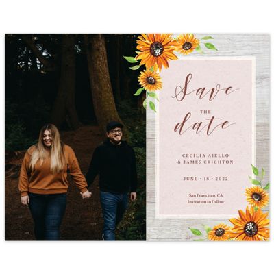 Blush, Grey Wedding Digital Save the Date - Sunnyridge Portrait
