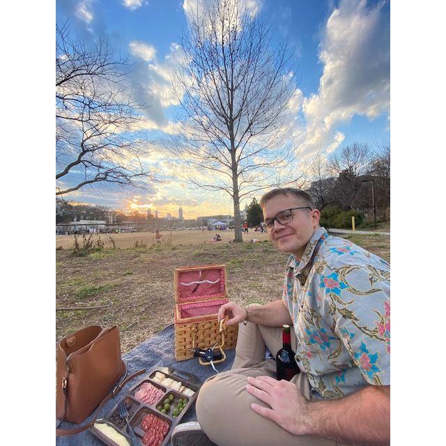 A very special picnic on the Beltline under the gorgeous sunset - also the location of our second date