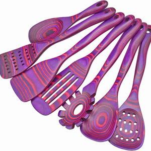 7 PCS Pakkawood Kitchen Utensils | Kitchen Cooking Utensil Set | Pakkawood Utensils | Non-Stick Wooden Spoons | Wooden Spoons for Cooking | Byzantium