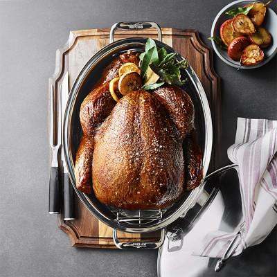 All Clad Stainless-Steel Covered Oval Roasting Pan