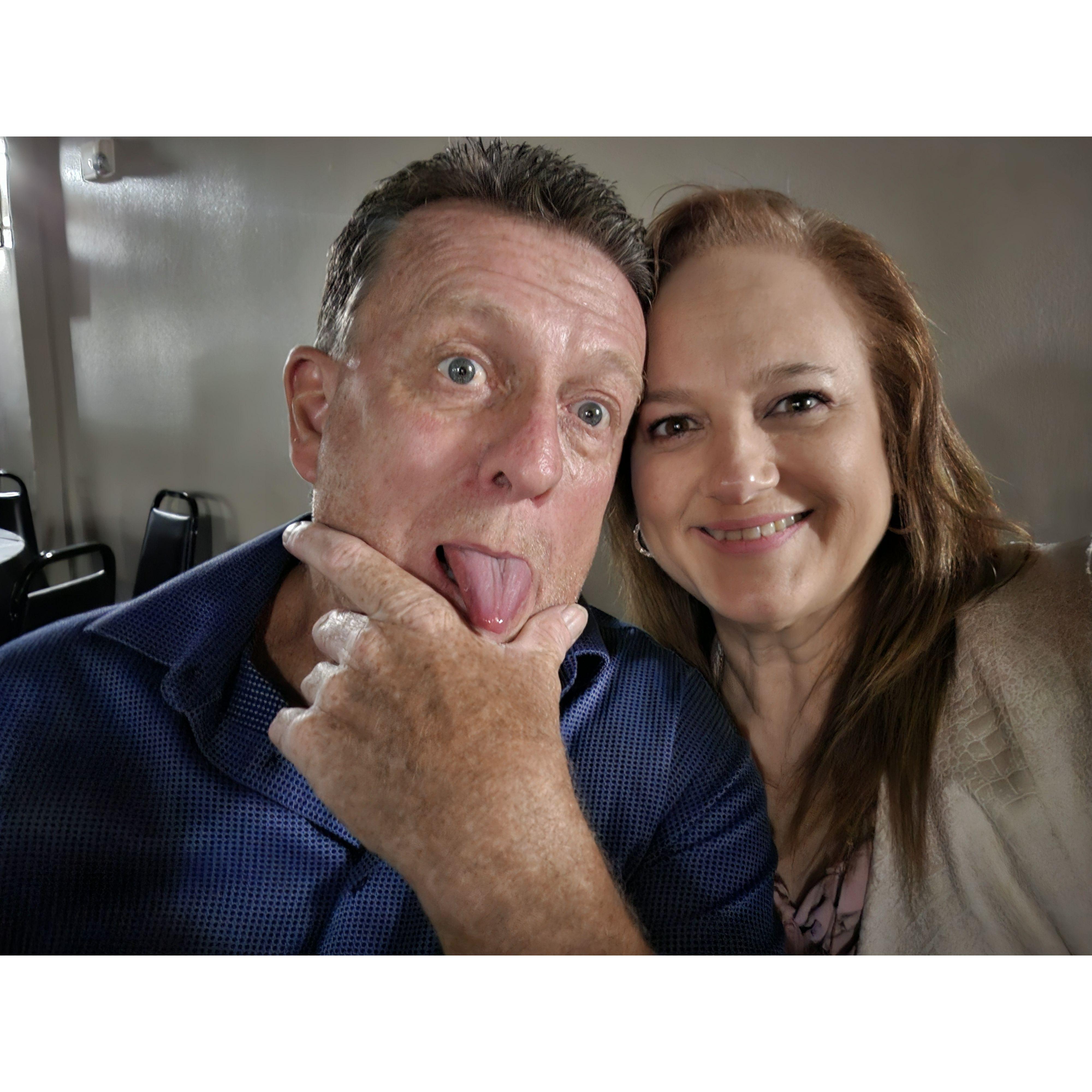 Yeah, taking a photo with him is always like this! LOL