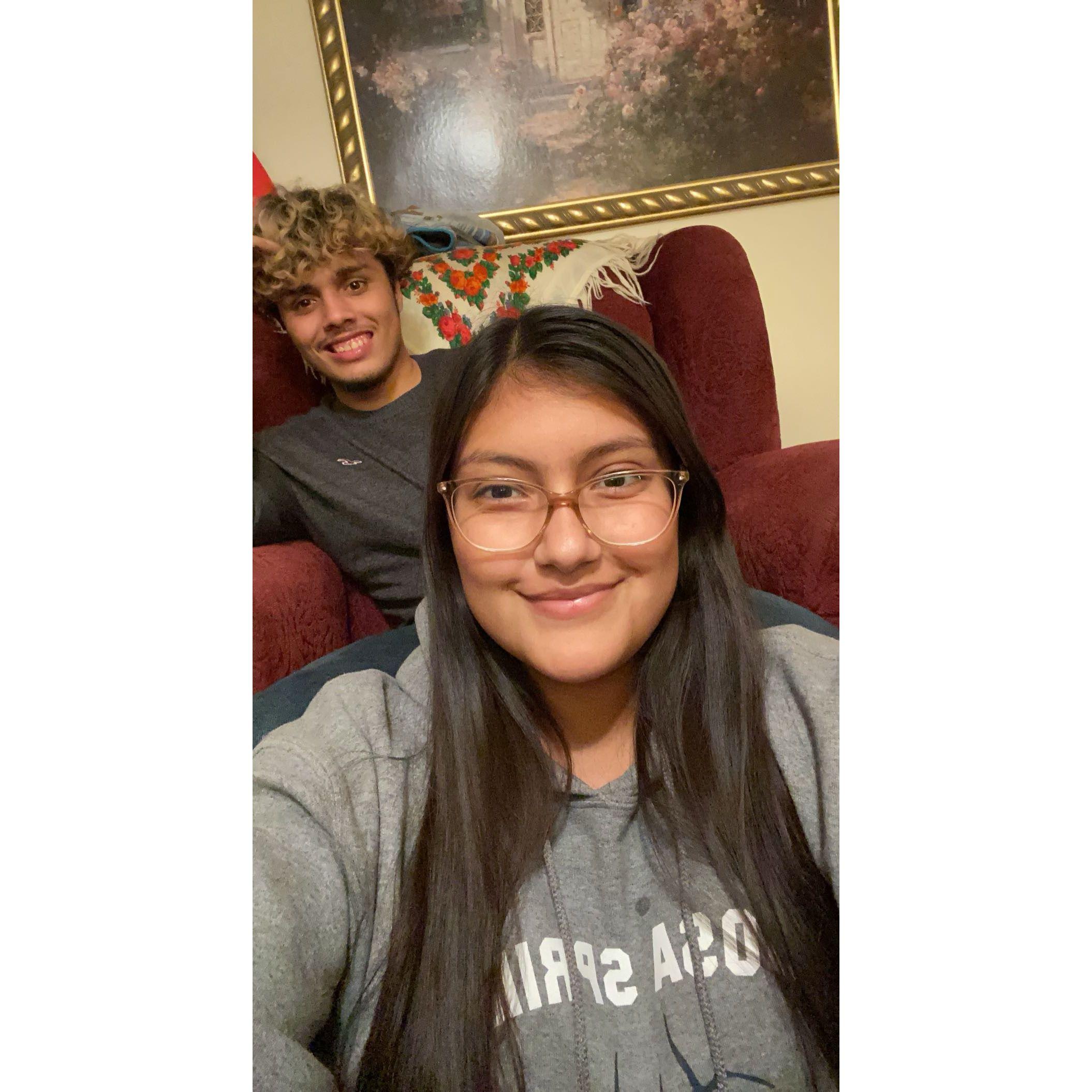 Spending Christmas together at my Abuelita Rosas house.