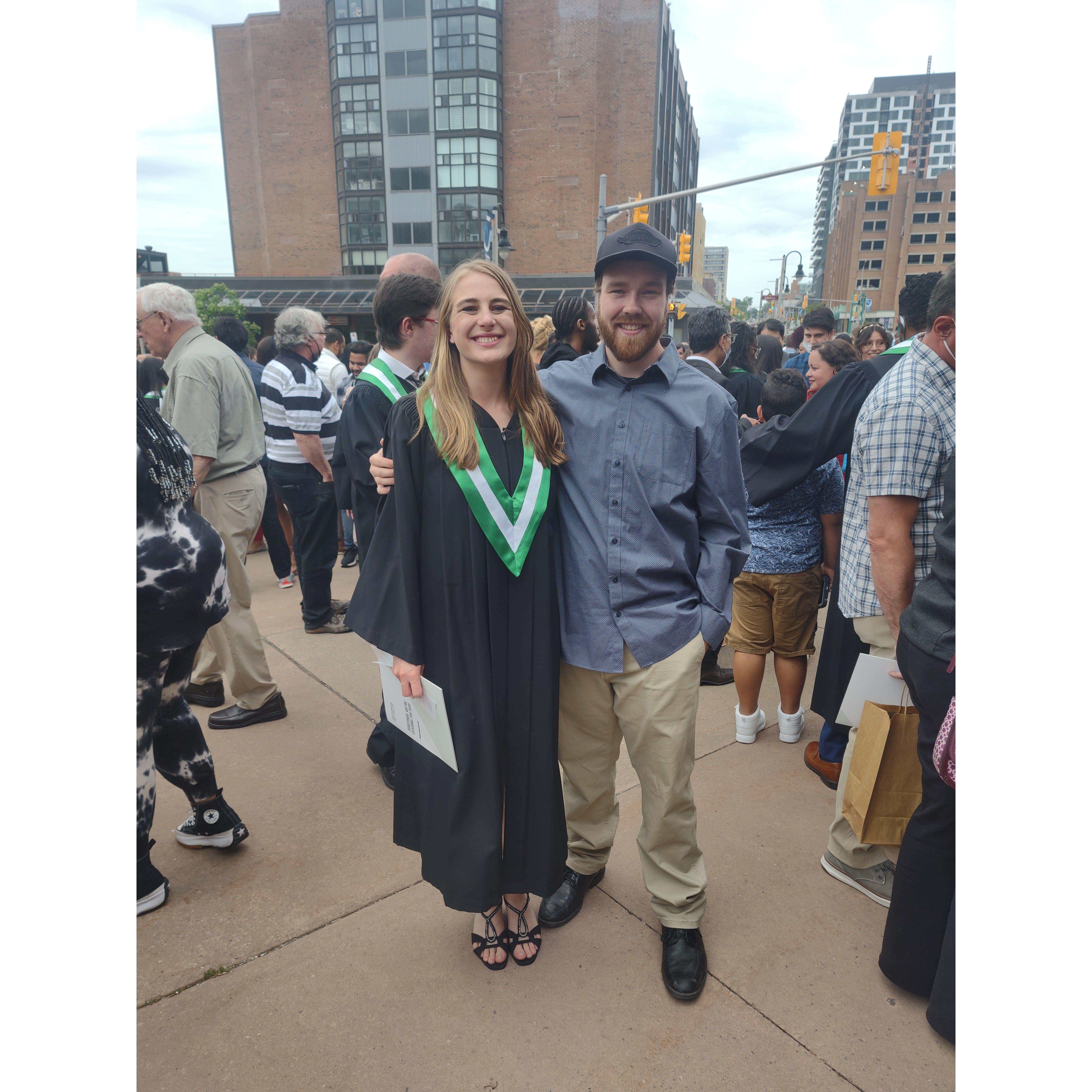 Liz graduates college (again) in June 2022.