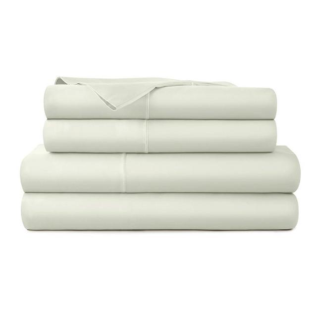100% Organic Cotton Sheets Queen Size - GOTS Certified Organic Bed Sheets with Deep Pocket & Breathable and Cozy Sateen Weave Gets Softer with Each Wash - Luxury 4 Piece Set (Pastel Green, Queen)