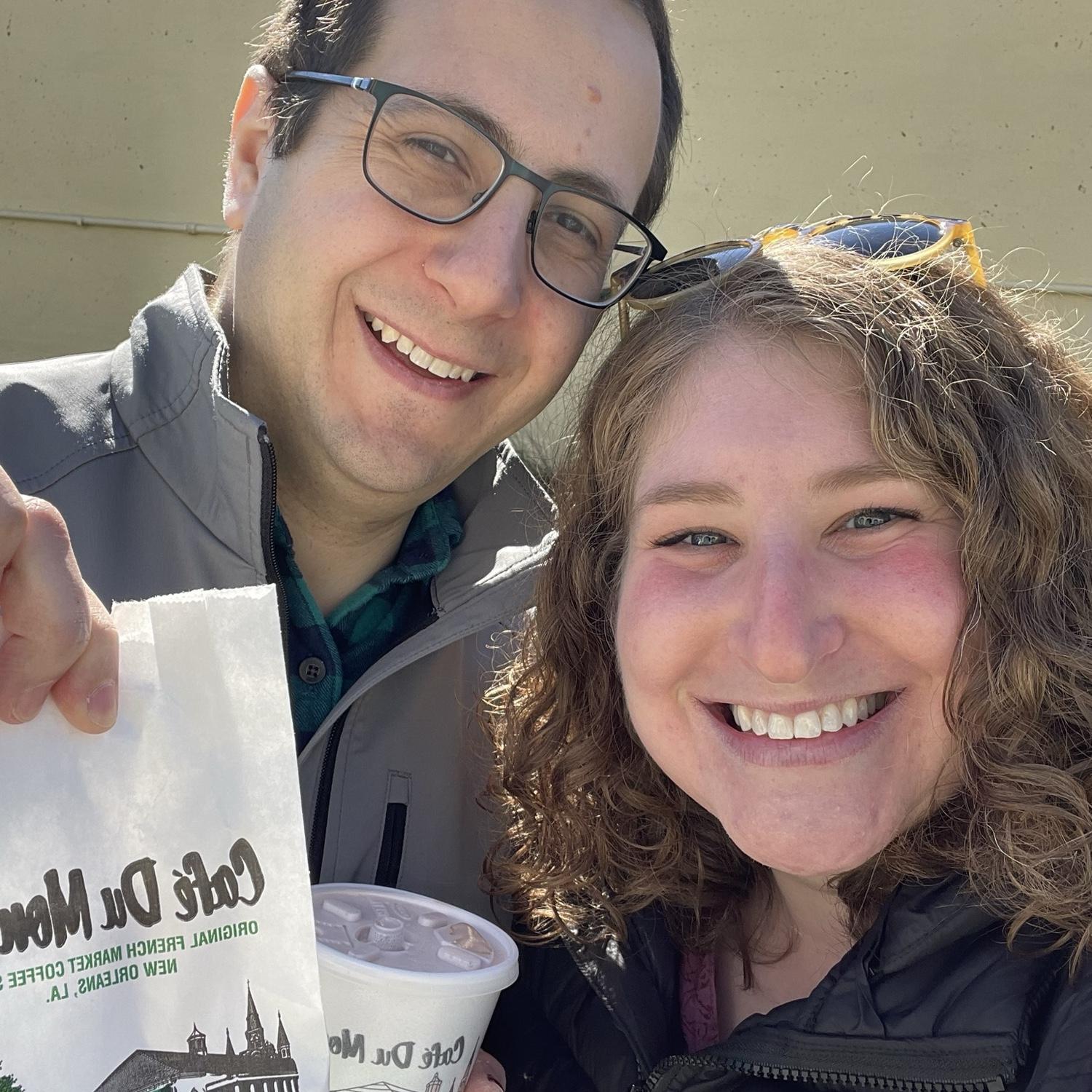 We love beignets in New Orleans! Our first trip together!