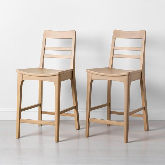 2pk Wood Ladder Back Counter Stool Natural - Hearth & Hand™ with Magnolia