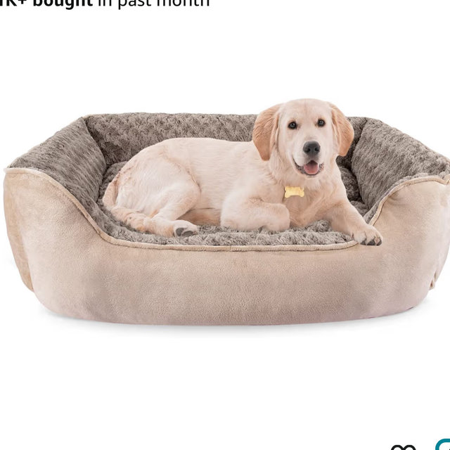 JOEJOY Rectangle Dog Bed for Large Medium Small Dogs - Washable Orthopedic Sofa Bed, Soft Breathable Puppy & Pet Cuddler, Durable Calming Dog Bed with Anti-Slip Bottom, Multiple Sizes, Beige