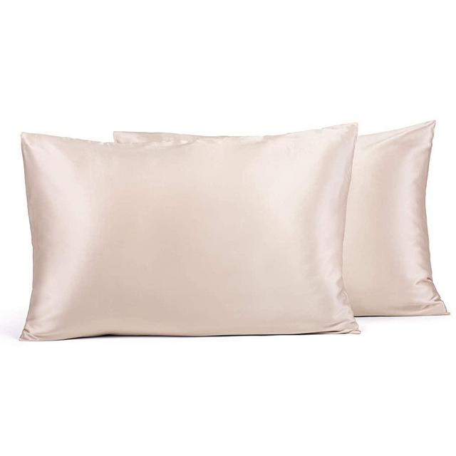 Fishers Finery 25mm 100% Pure Mulberry Silk Pillowcase 2 Pack, Good Housekeeping Winner (Taupe, Queen 2 Pack)