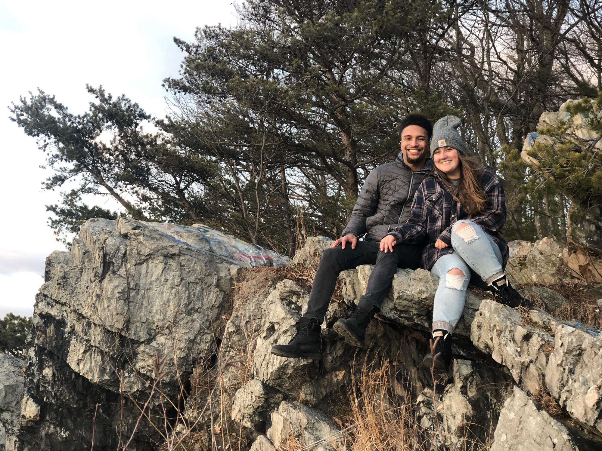 Hiking up to Chickies Rock! We love to go on adventures together!