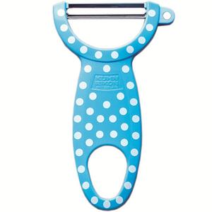 Kuhn Rikon Original Swiss Peeler, Polka Dot, 4-Inch, Blue