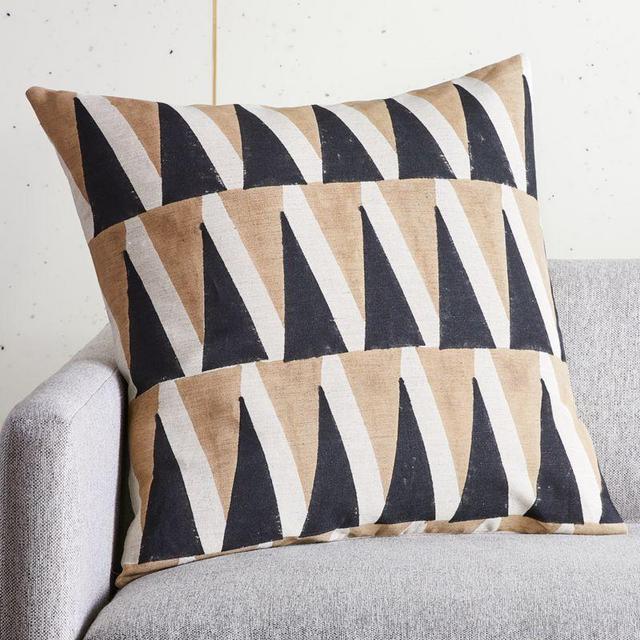 23" Bodhi Block-Print Pillow with Down-Alternative Insert